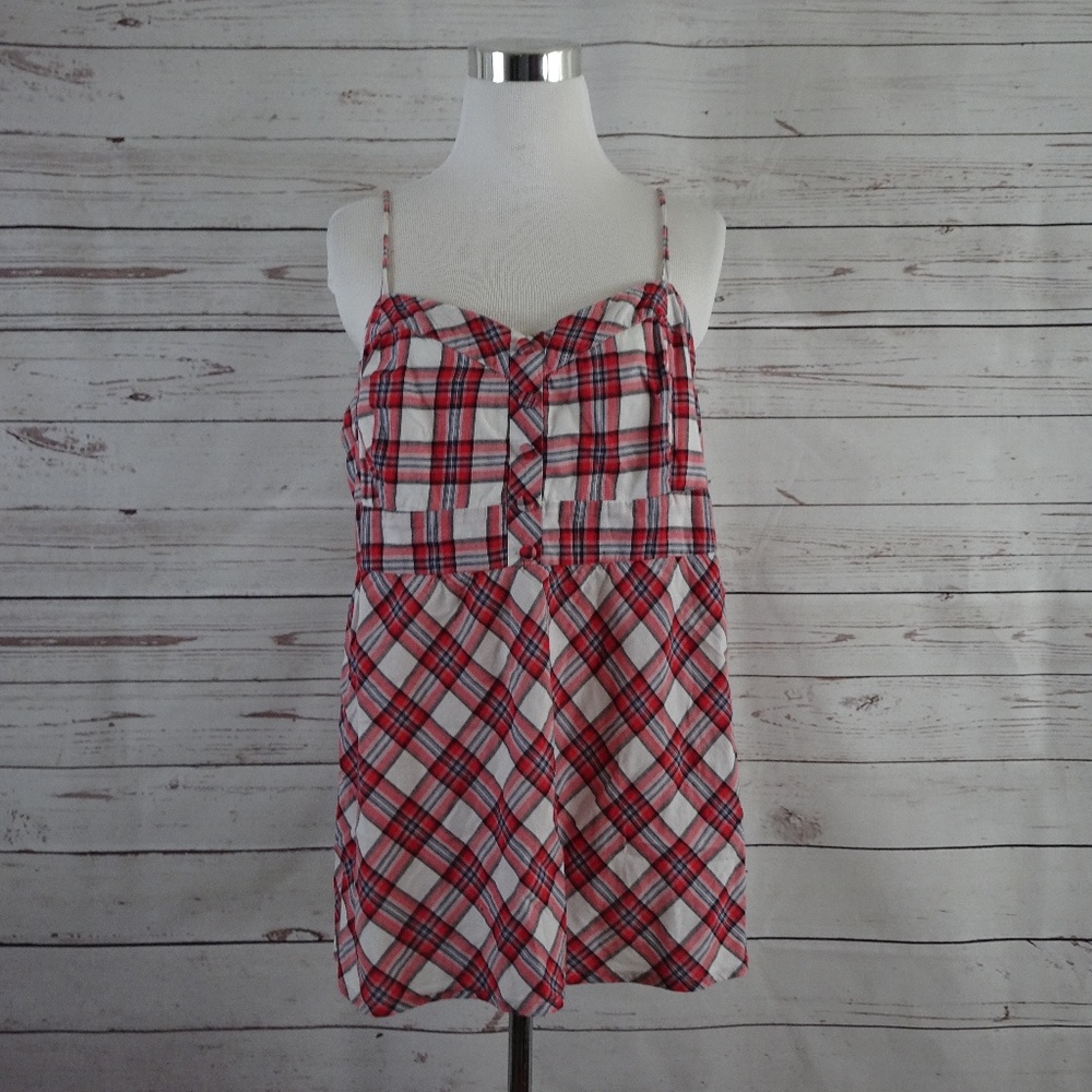 TORRID Red Black & White Spaghetti Strap Tank